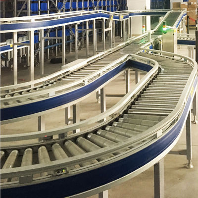 판지 상자 컨베이어 정렬 시스템 유연한 중력 롤러 컨베이어 시스템 물류 정렬 창고 보관 랙