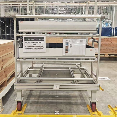 자동차 부품용 3세대 알루미늄 합금 얇은 파이프 재료 랙 자동차 부품 저장 및 운송용 얇은 튜브 트롤리 랙