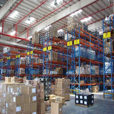 Q235 강철 중량 팔레트 저장 래크 76.2mm 피치 선택적 팔레트 레이킹 시스템